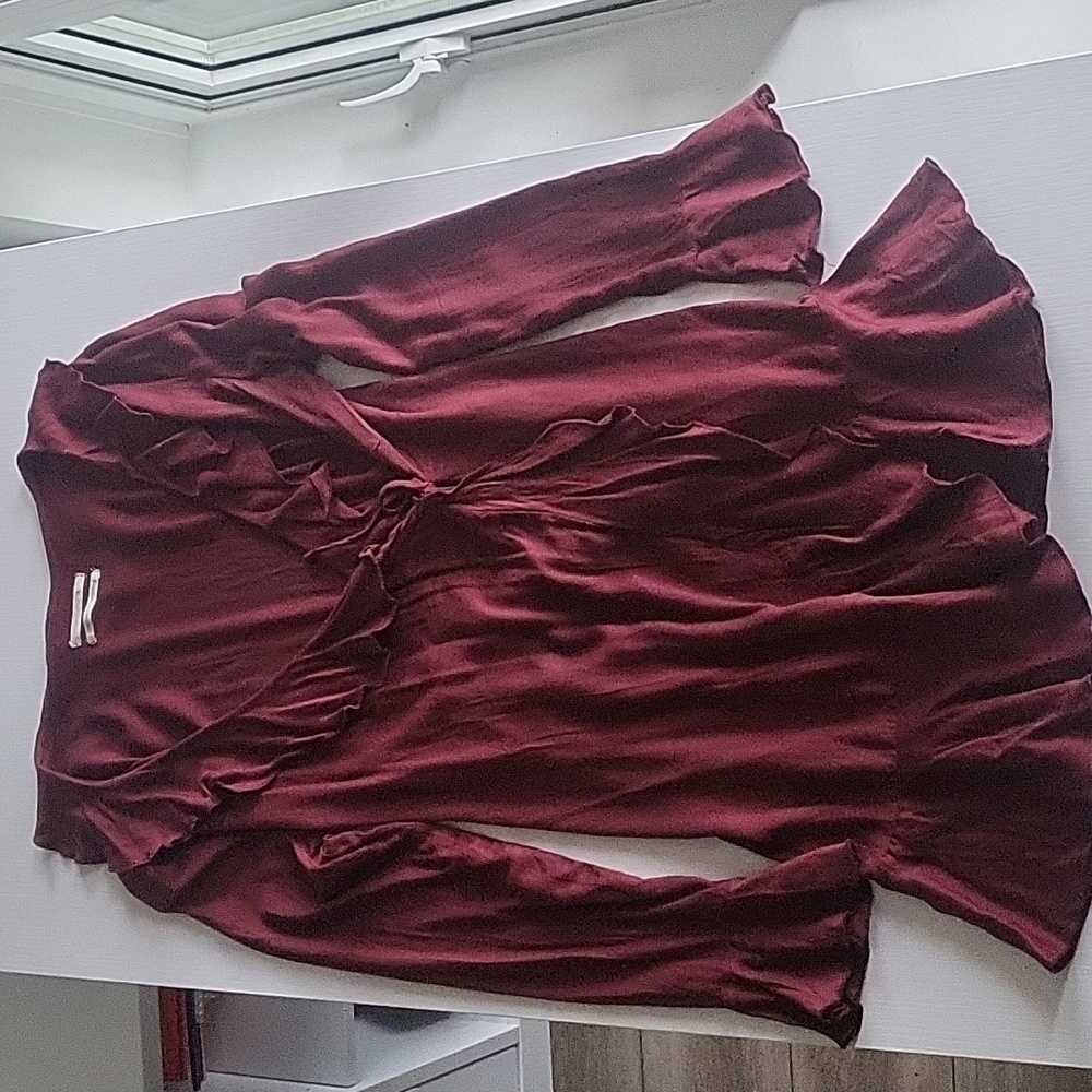 Burgundy Wrap Dress